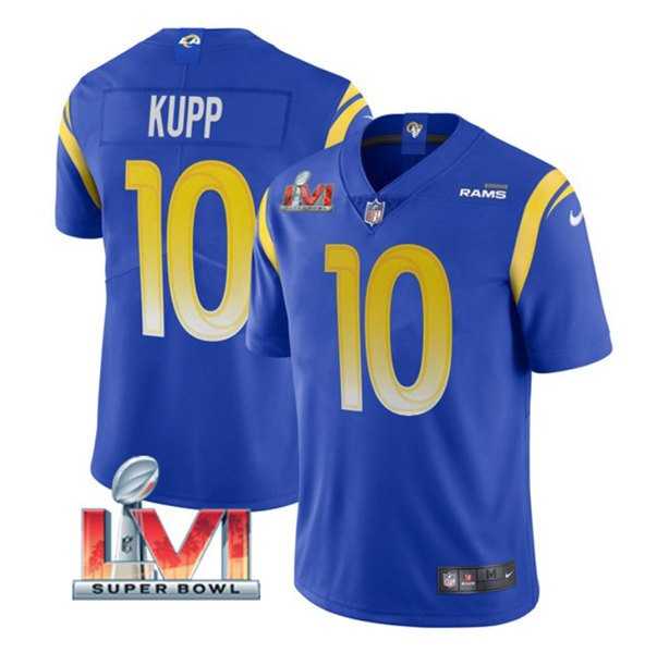 Nike Rams Men & Women & Youth 10 Cooper Kupp Royal 2022 Super Bowl LVI Vapor Limited Jersey,We sell and wholesale Nike Rams Men & Women & Youth 10 Cooper Kupp Royal 2022 Super Bowl LVI Vapor Limited Jersey on line form chian!